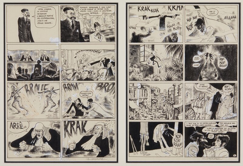 Christophe Blain, Joann Sfar, Hugo Pratt, 2013 - Corto Maltèse : projet pilote pour Casterman - Planche originale