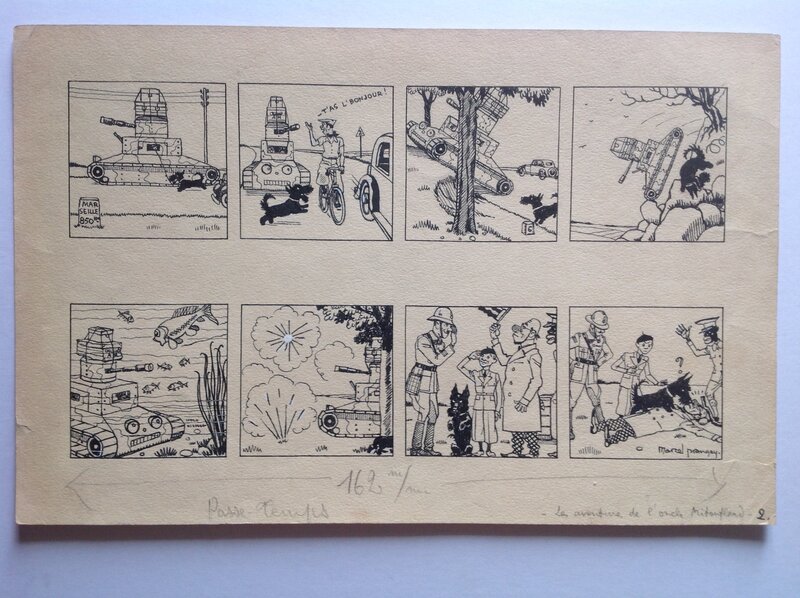 En vente - Prangey Planche Originale 2 Oncle Mitouflard , Album BD Genre Tintin Éo Année 30 pour NESTLÉ - Planche originale