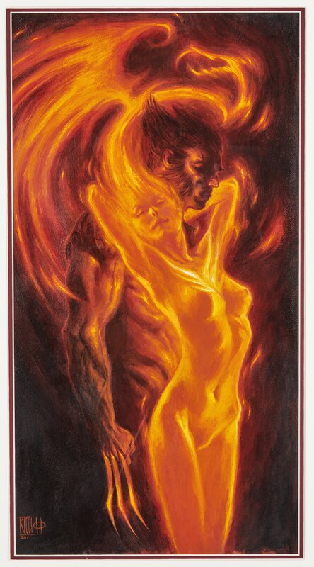 En vente - Pin up Wolverine par Roberto Ricci - Illustration originale