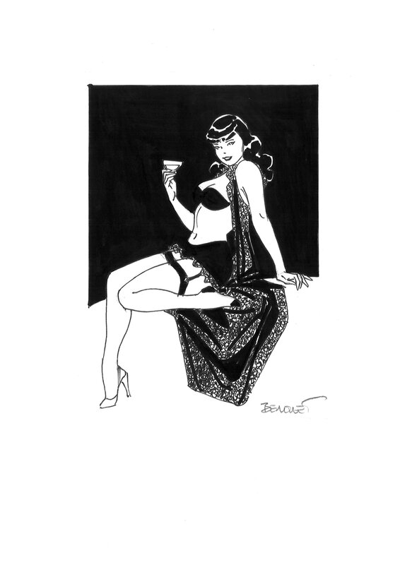 Pin-Up by Philippe Berthet - Original Illustration