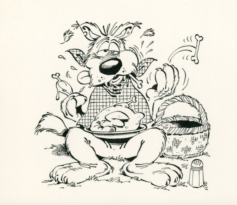 Le Loup par Gotlib - Illustration originale