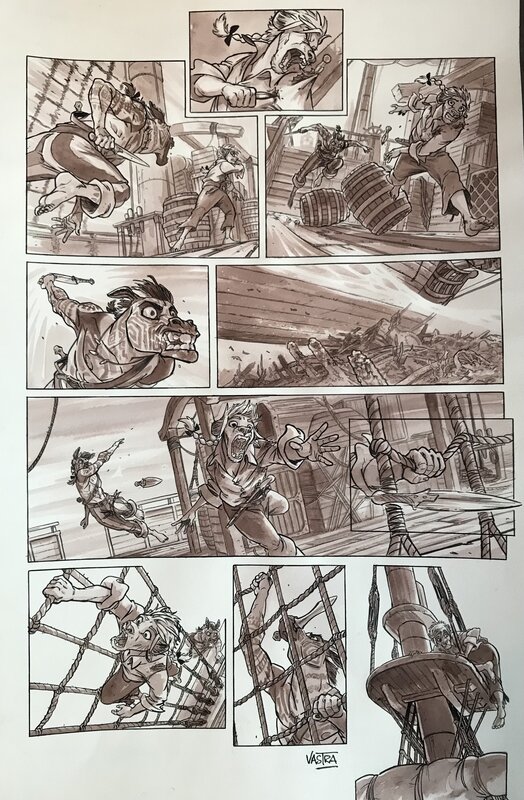 Sébastien Vastra, Jim Jawkins tome 3 - A crocs et à sang - page 32 - Planche originale