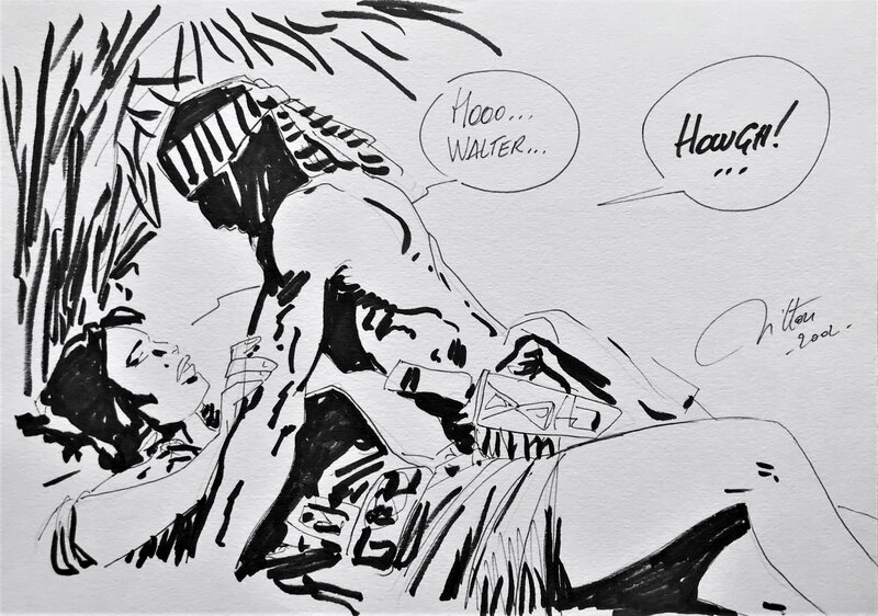 Indiens by Jean-Yves Mitton - Original Illustration