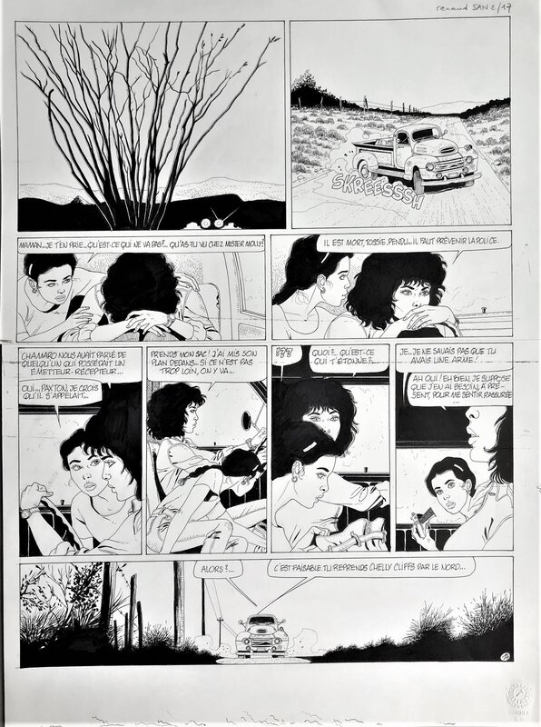 Renaud, Santiag t 2 La gardien de la  nuit pl 17 - Planche originale