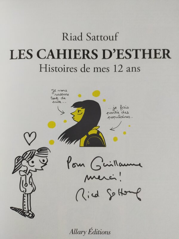 Riad Sattouf, Les cahiers d'Esther, tome 3 - Dédicace