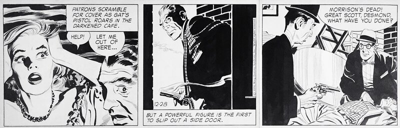 Strip de Rip Kirby de 1956 par John Prentice - Planche originale