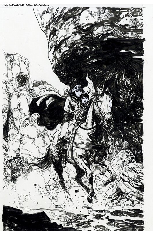 Thimothée Montaigne, Intégrale Troie, illustration Le cavalier du ciel - Original Illustration