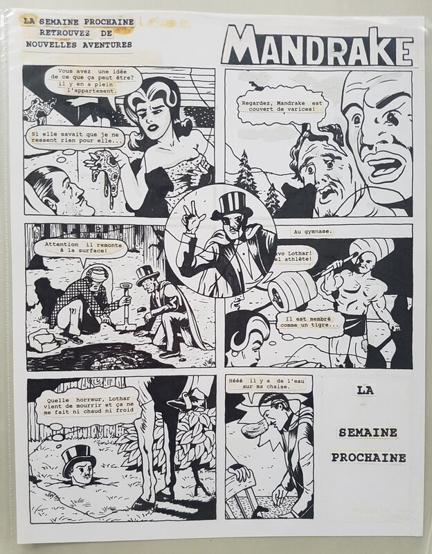 Pierre La Police, Mandrake dernière planche - Planche originale