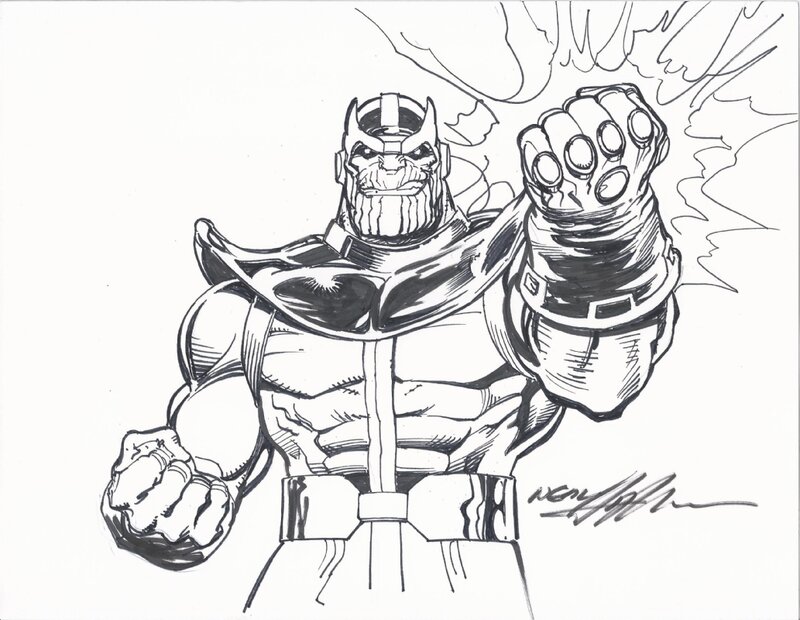 Thanos par Neal Adams - Illustration originale