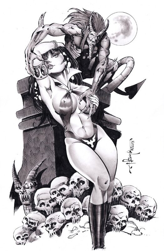 Vampirella by Arturo Louga - Original Illustration