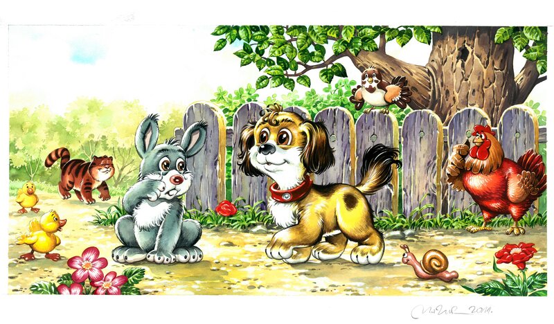 Maciej Mazur, Le lapin cherche sa mère - Original Illustration