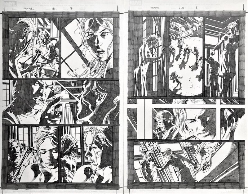 Mike Deodato Jr., Thunderbolts vol 110 pl 7 & 8 - Planche originale