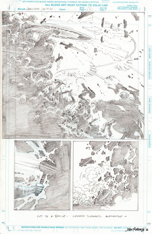 NEW ASGODS 01 par John Romita Jr., Keith Giffen - Planche originale