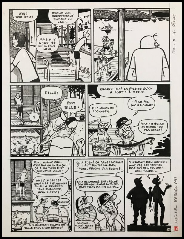 Paul à la pêche par Michel Rabagliati - Planche originale