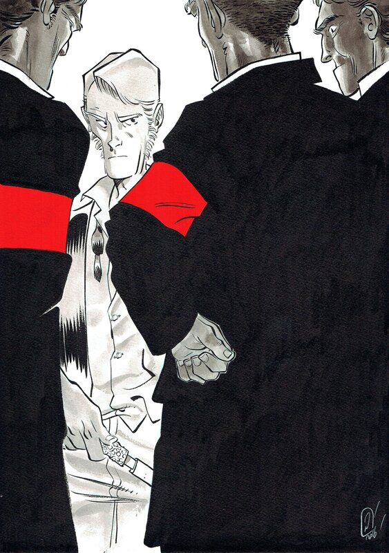 Pierre Alary, Silas Corey - Silas et 3 hommes - Original Illustration