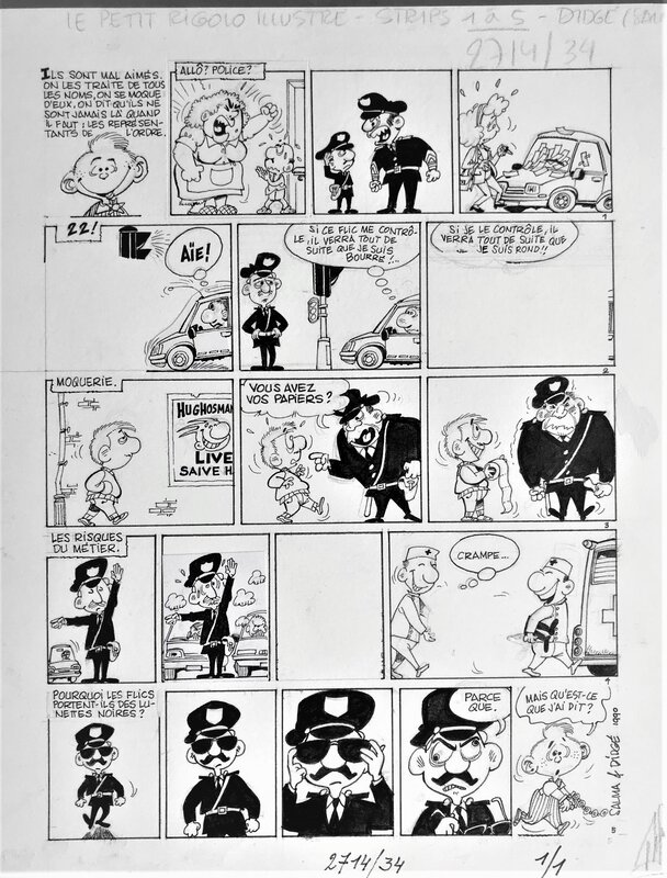 Didgé, Sergio Salma, Le petit rigolo illustré - Planche originale