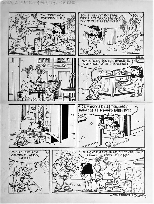 Didgé, Georges Van Linthout, Microzathlètes - gag 226 - Planche originale