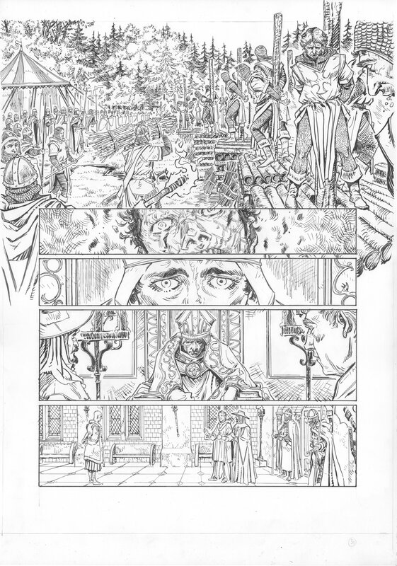 En vente - Germano Giorgiani, Germano uomo Giorgiani, Clement V -planche 30 (32) - Planche originale