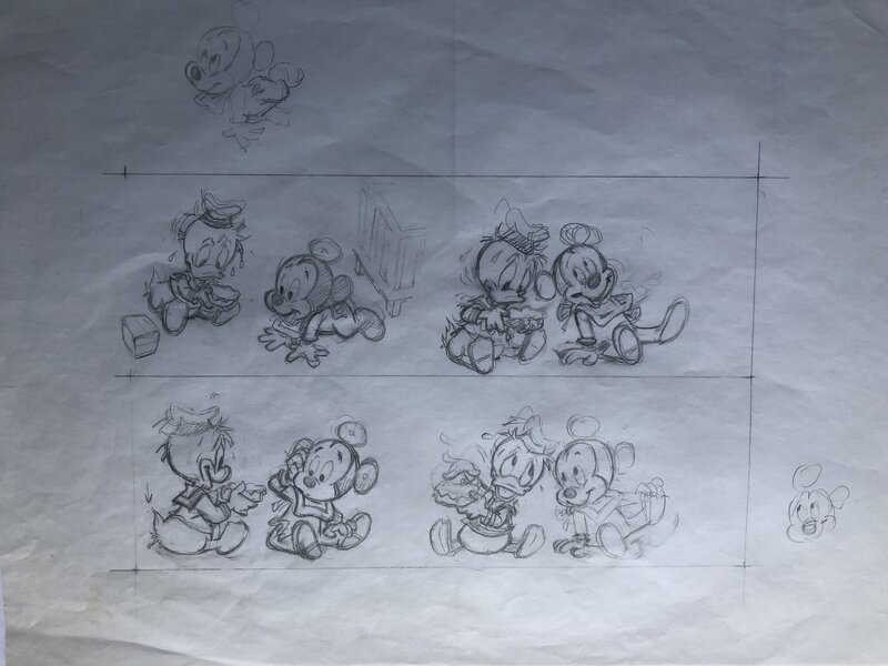 Bébés Disney by Claude Marin - Original art