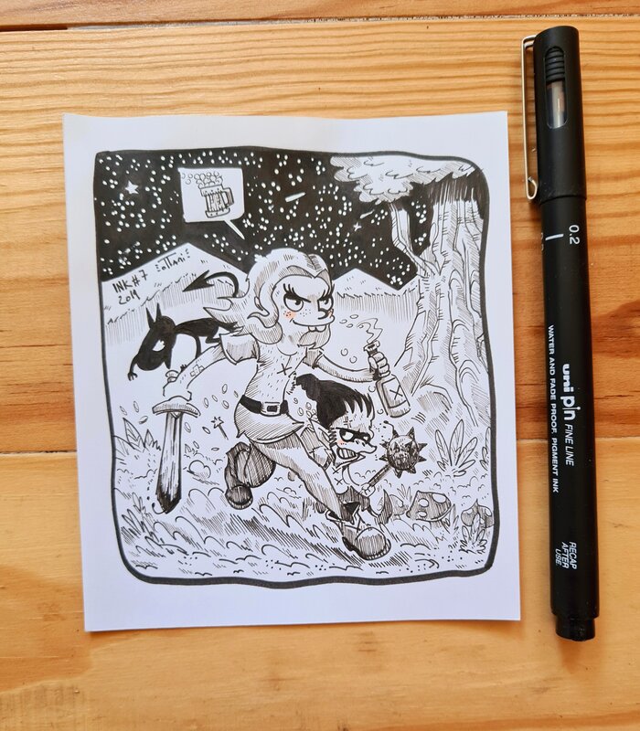 For sale - oTTami, Dessin original de l'Inktober 2019 : Désenchantée - Original Illustration