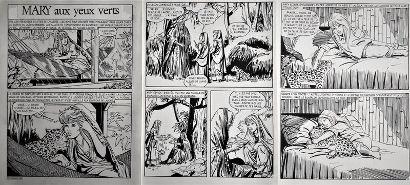 unknown, Mary aux yeux verts pl 1, 4 et 8 - Planche originale