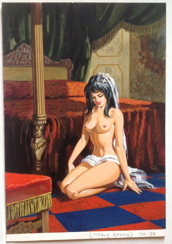 For sale - unknown, Sandro Angiolini, Unknow Couverture Originale Pin up isabella 129 Sexy Chambre , Petit Format Jus Primae Noctis - Original Cover