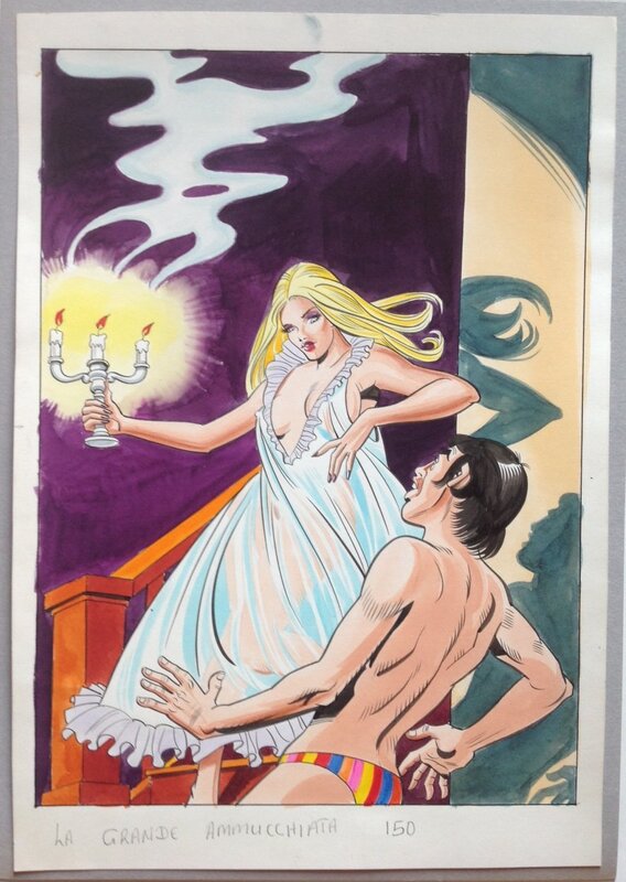 For sale - unknown, Gianni Pinaglia, Unknow Couverture Originale Pin up Vampire LANDO 150 La Grande , Petit Format italien - Original Cover