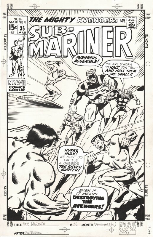 Sal Buscema, Sub-Mariner 35 (Recréation) - Original Cover