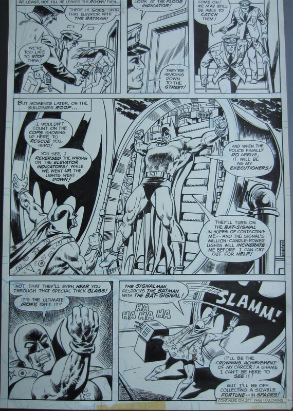 Batman - Signalman par Vince Colletta, Ernie Chan, Len Wein - Planche originale