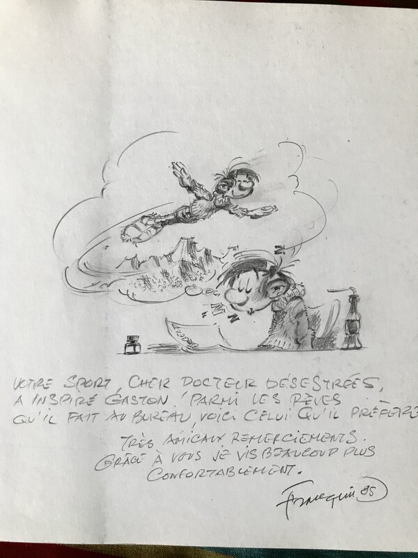 Gaston en action by André Franquin - Sketch