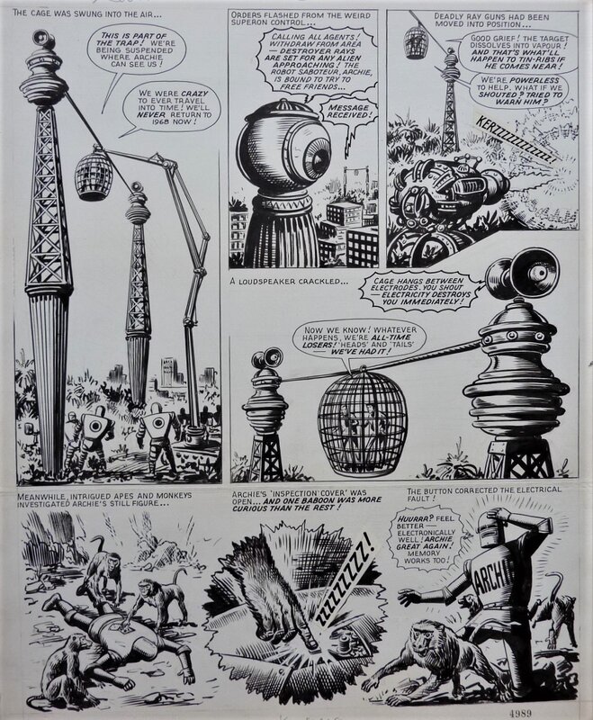 Robot Archie par Ted Kearon - Planche originale