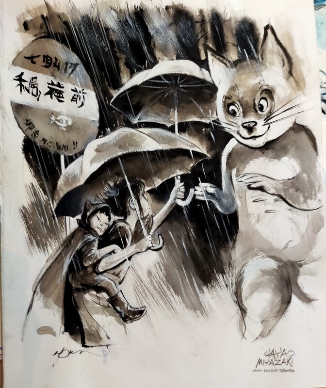 Hommage à Miyazaki by René Follet - Original Illustration