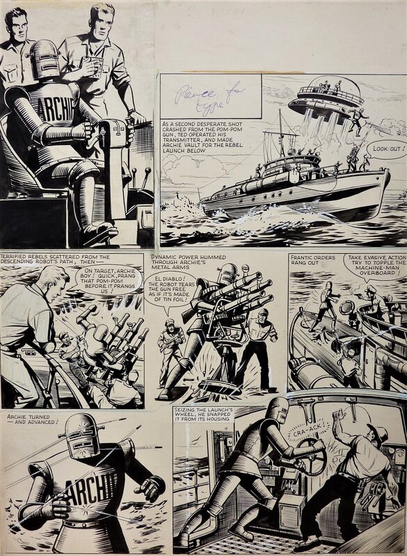 Robot Archie par Ted Kearon - Planche originale