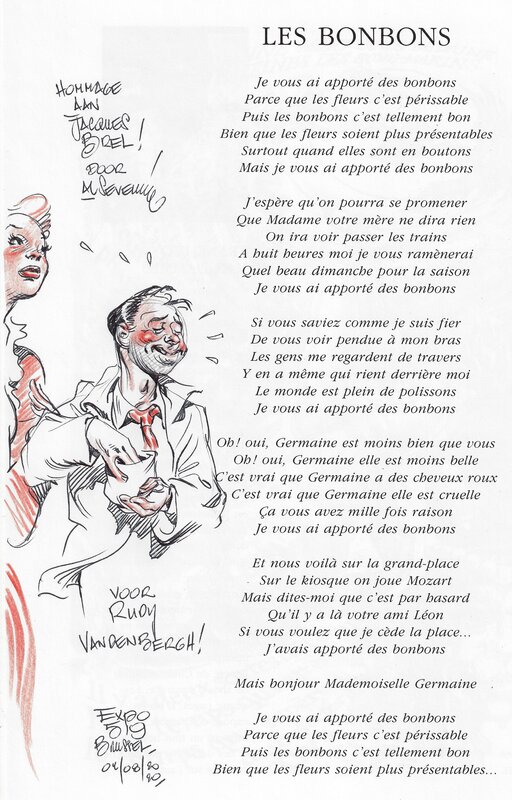 Severin -  Dédicace Jacques Brel - Comic Strip