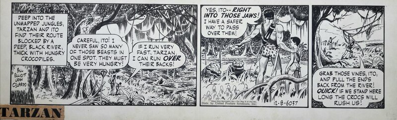 Celardo, Tarzan, strip (12.8) 6037, 1958 - Planche originale