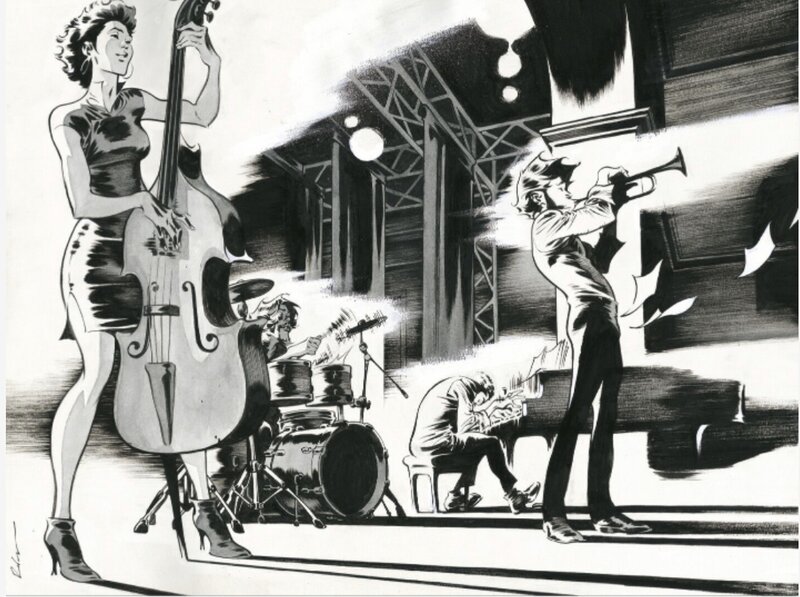 Roger, Jazz Maynard - la force de la musique. - Illustration originale