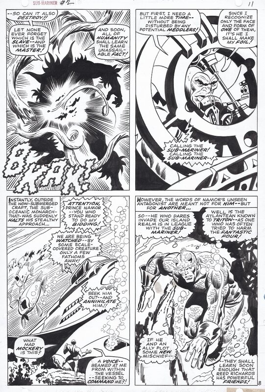 John Buscema, Frank Giacoia, 1968-07 Buscema/Giacoia: Sub-Mariner #2 p08 w. Triton vs. Plantman - Comic Strip
