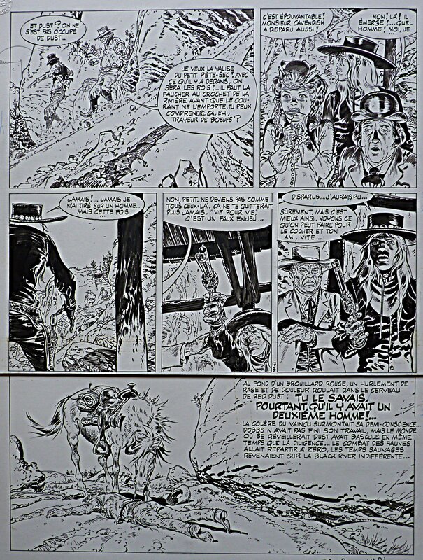 En vente - Hermann, Greg, Comanche-T4 Le ciel est rouge sur Laramie - Planche originale