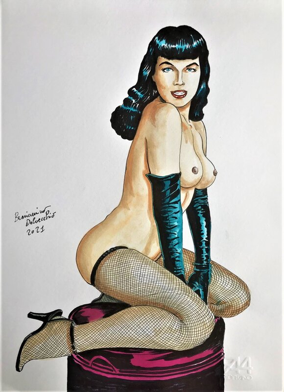 Bernianino Delvecchio, Hommage à Bettie Page - Original Illustration