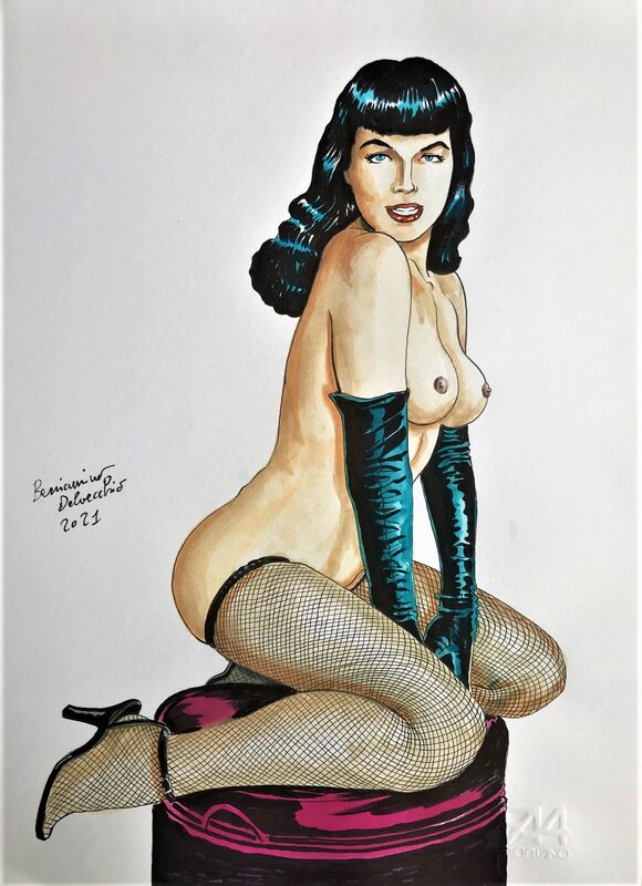 Bernianino Delvecchio, Hommage à Bettie Page - Illustration originale