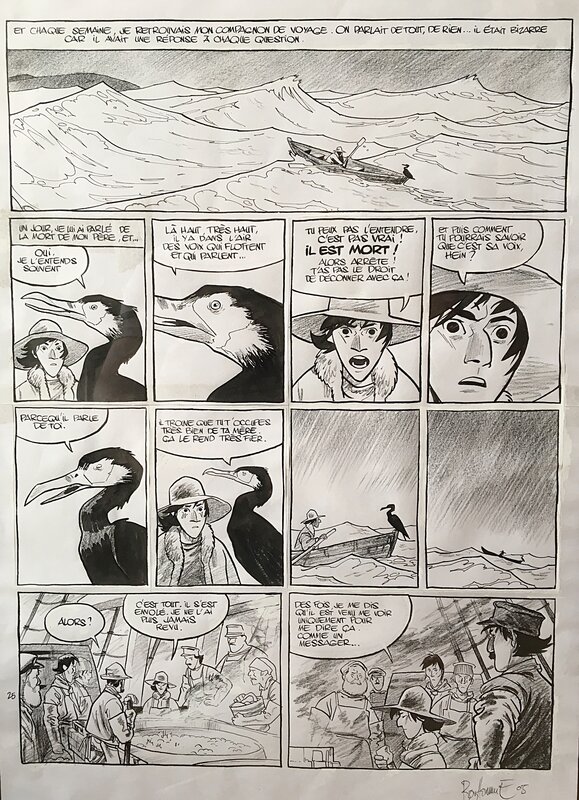 Matthieu Bonhomme, Le Voyage d'Esteban - Planche 25 du T1 : Le Baleinier - Planche originale