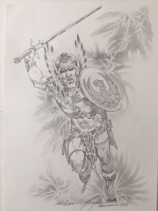 Mike Grell, Travis Morgan, The Warlord - Illustration originale