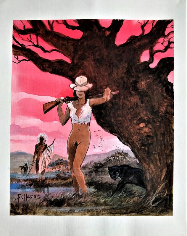 Jean-François Charles, On s'était donné rendez vous près du baobab à Namanga - Illustration originale