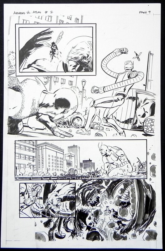 Gabriel Hardman, Avengers versus Atlas episode 2 p.9 - Planche originale