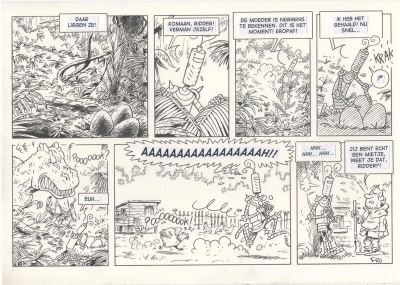 Frodo De Decker, De Ridder 3 - Dino Eieren - Planche originale