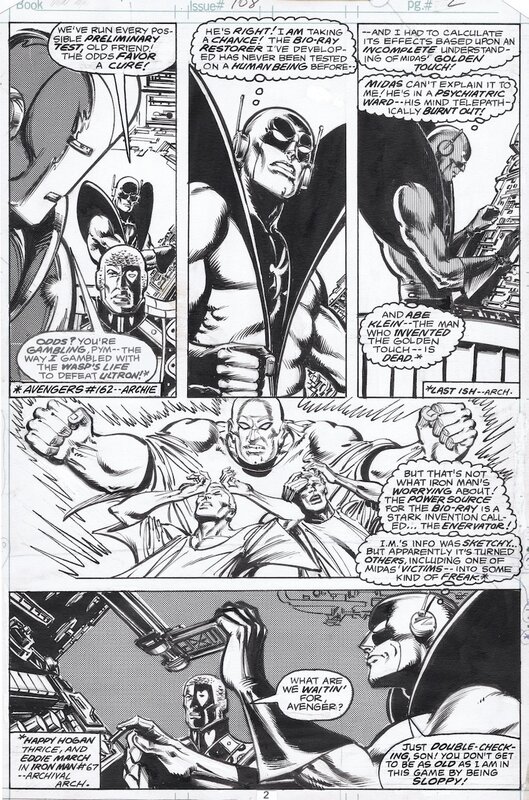 Carmine Infantino, Bob Wiacek, 1978-03 Infantino/Wiacek: Iron Man #108 p02 w. Yellowjacket - Planche originale