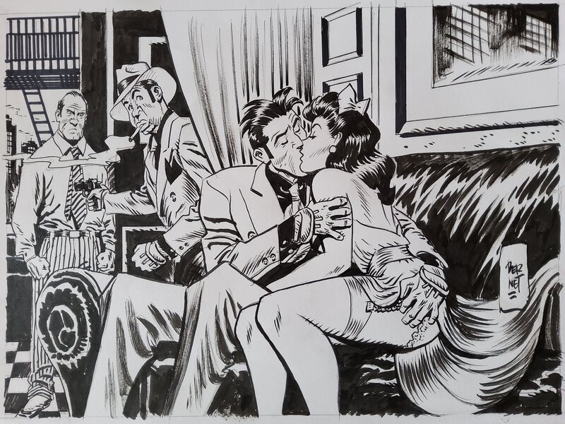 Jordi Bernet, TORPEDO  1936 recreation. - Original Illustration