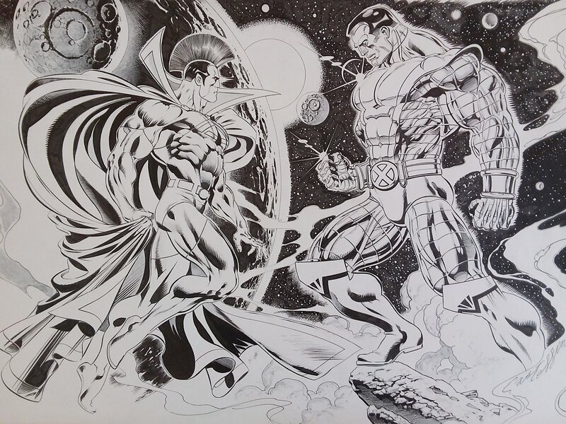 Claudio Castellini, X- MEN: COLOSSUS vs GLADIATOR. - Original Illustration