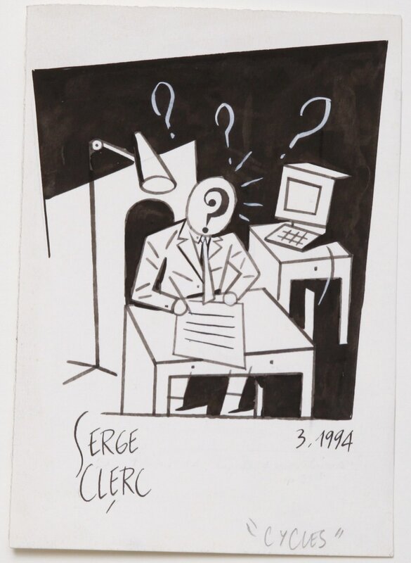Serge Clerc, Illustration pour livre scolaire Hachette - Mars 1994 - Planche originale