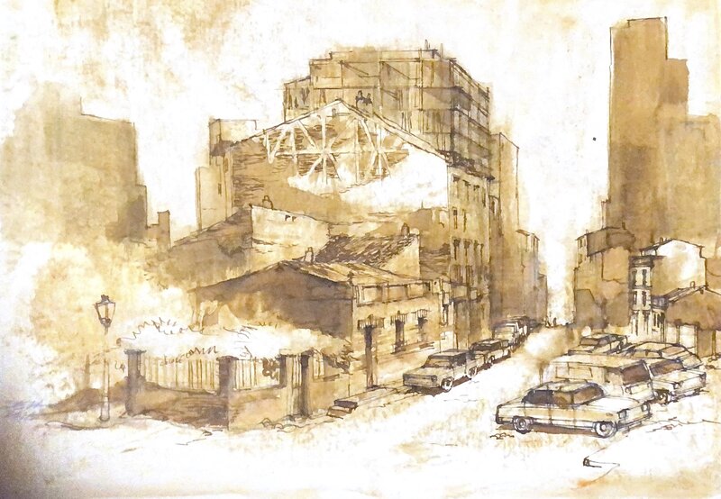 La ville ocre par Felipe De La Rosa - Illustration originale